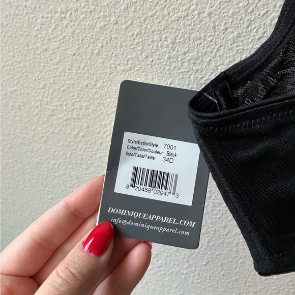 NWT Dominique Lila Everyday Lace Minimizer Bra 7001 in Black (Size: 34D) - Picture 8 of 14